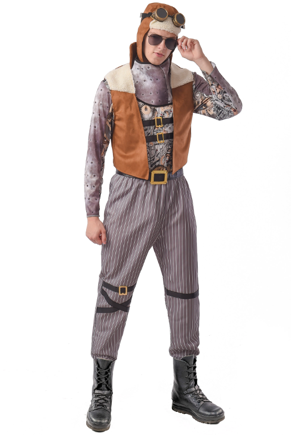Déguisement steampunk aviateur homme