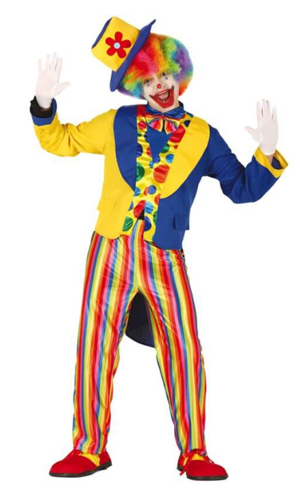 Déguisement de Clown Bleu et Jaune pour homme