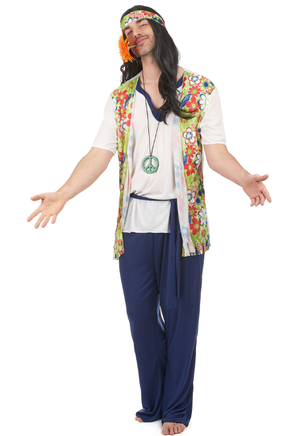 Déguisement hippie bleu homme