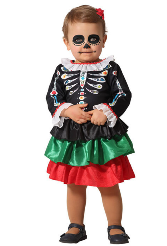 Déguisement squelette Dia de los muertos bébé fille