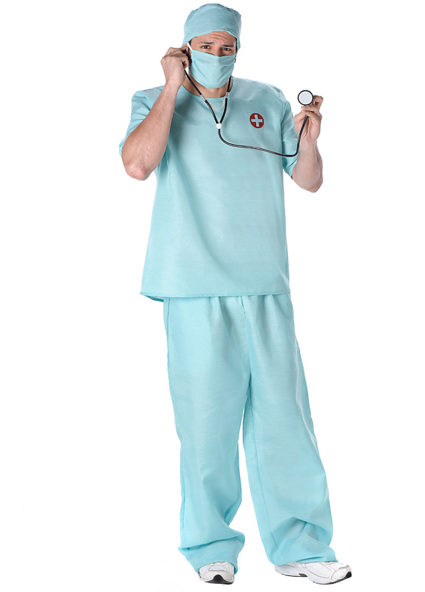 Déguisement et accessoires docteur chirurgien homme bleu