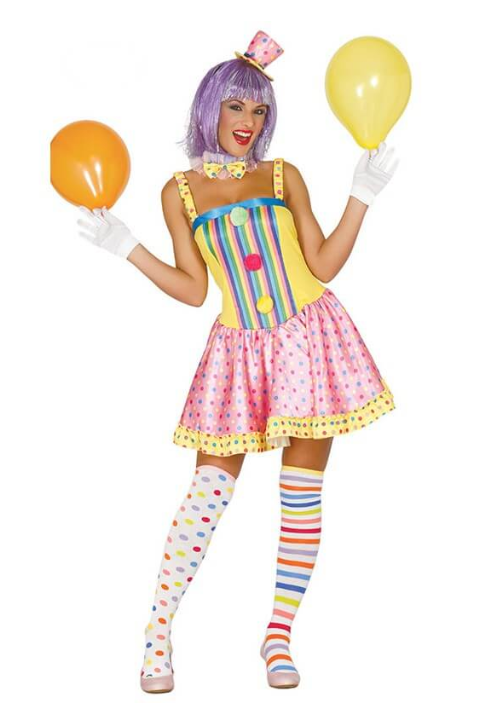 Déguisement de clown multicolore pour femme