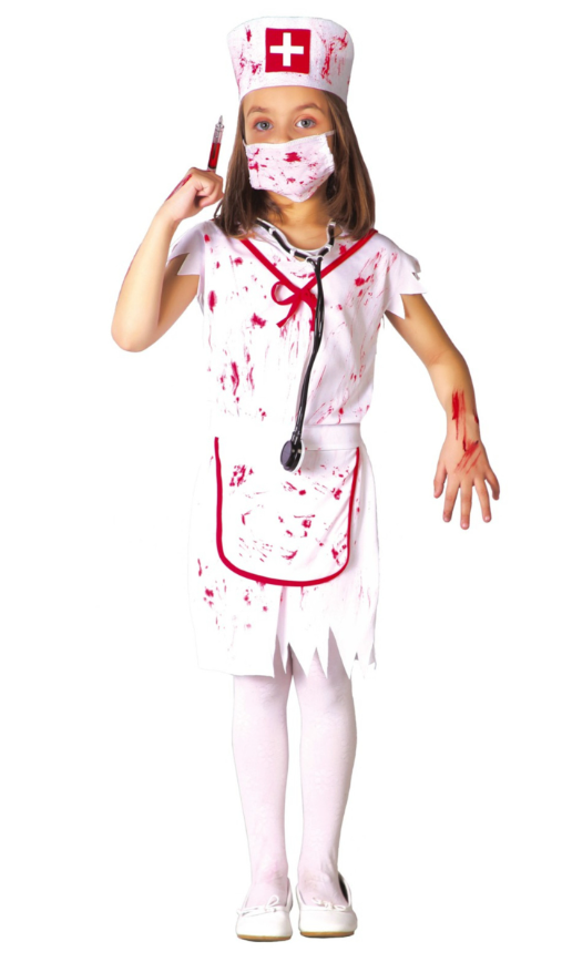 Déguisement infirmière zombie blanche fille