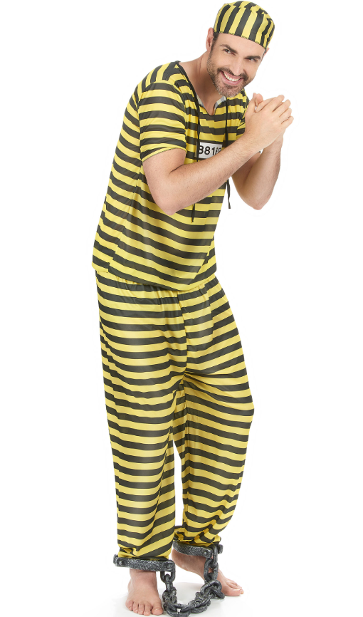 Déguisement prisonnier homme jaune