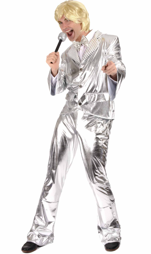 Déguisement Disco Argent brillant Homme