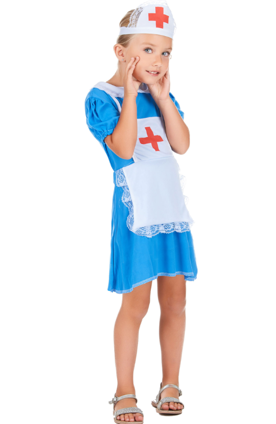 Déguisement infirmière bleu fille