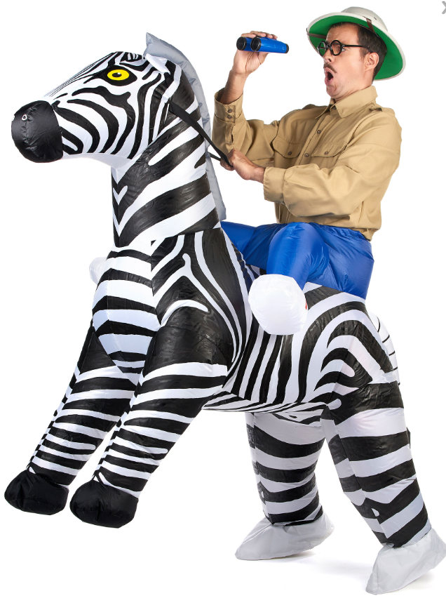 Déguisement zèbre gonflable adulte