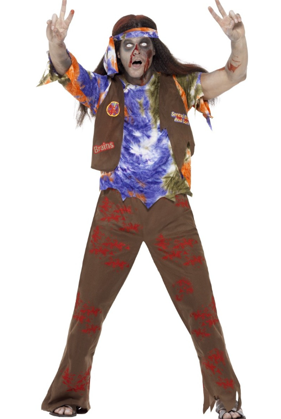 Déguisement zombie hippie homme Halloween