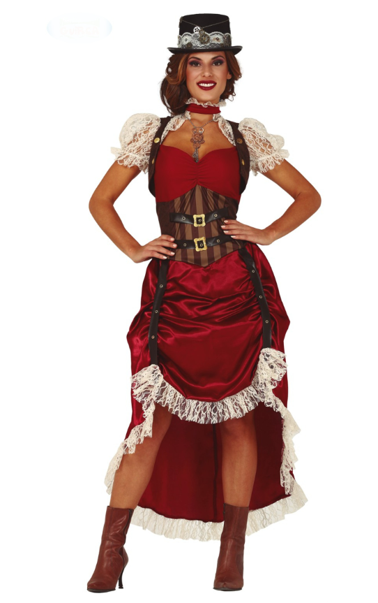 Déguisement steampunk sexy rouge femme
