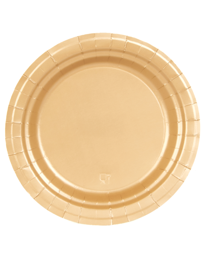 Assiettes en carton doré mat 22 cm