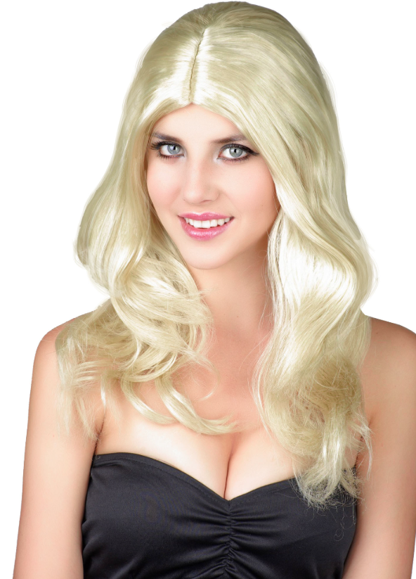 Perruque blonde ondulée femme