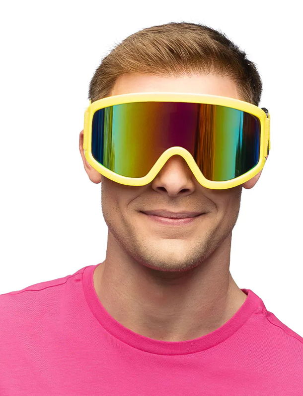 Lunettes de ski jaune fluo adultes