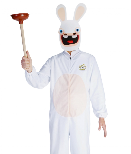 Déguisement avec masque Lapins Cretins™ adulte