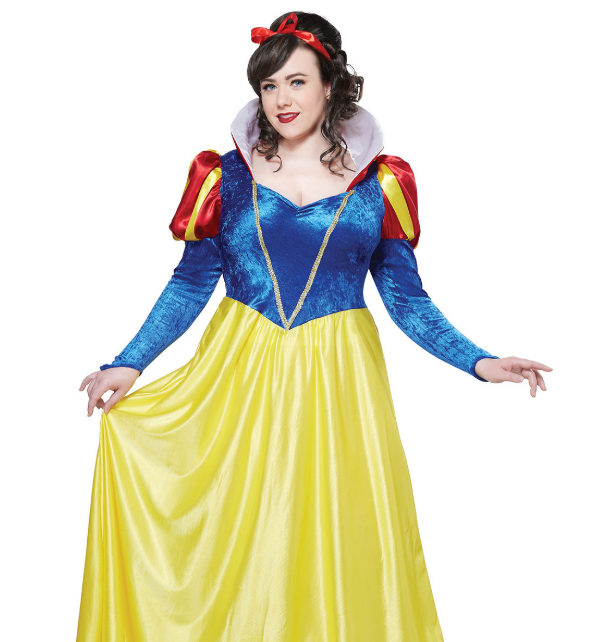 Costume Blanche Neige grande taille pour femme jaune et bleu – BL