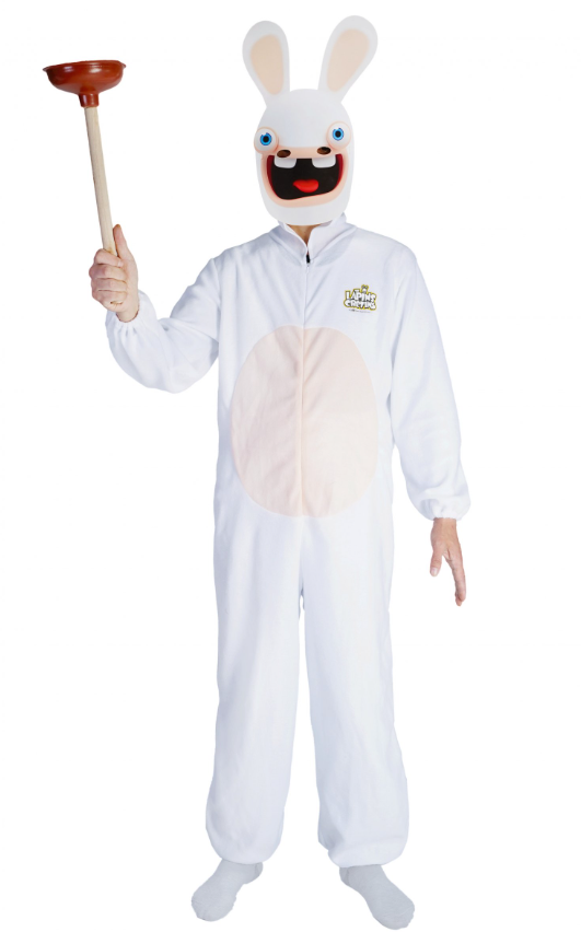 Déguisement avec masque Lapins Cretins™ adulte