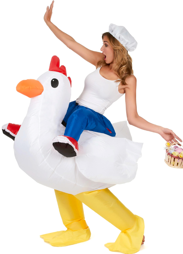 Déguisement poulet gonflable adulte