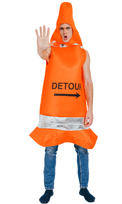 Déguisement cône de chantier adulte