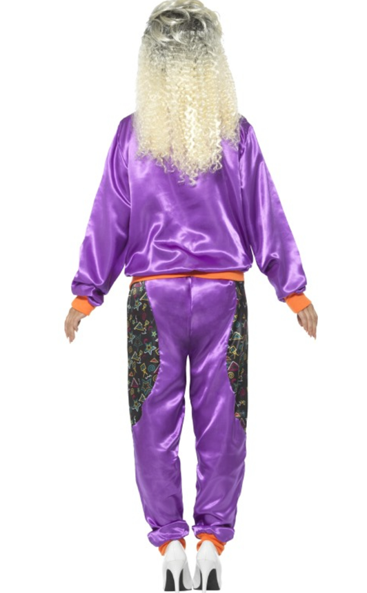 Déguisement jogging rétro violet femme