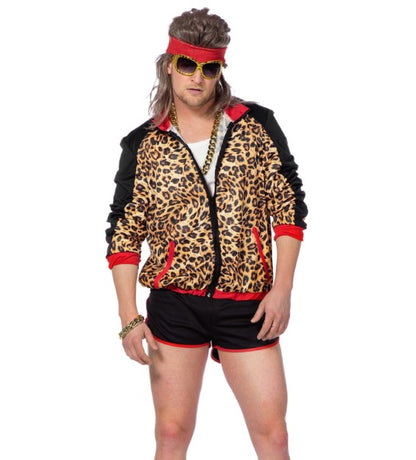 Déguisement années 80 imprimé léopard homme
