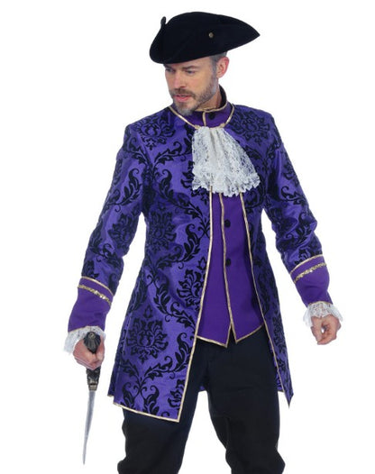 Déguisement marquis baroque violet luxe homme