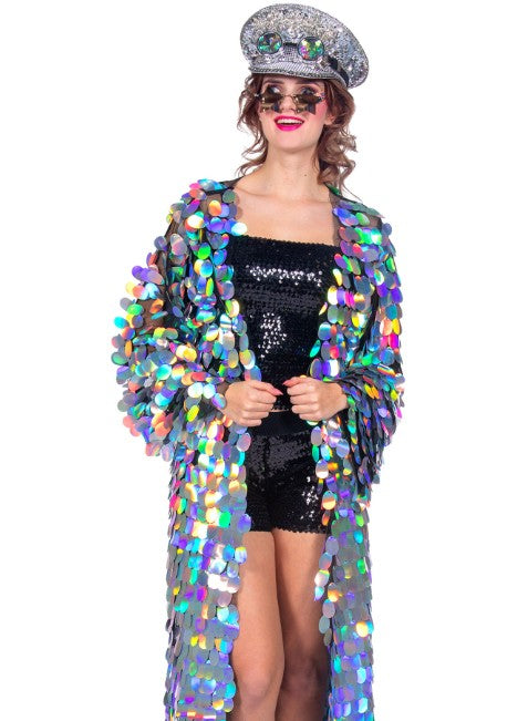 Veste longues à grosses paillettes luxe femme