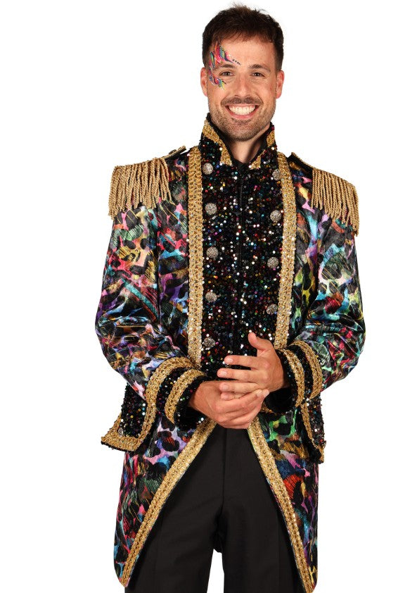 Veste de carnaval homme haut de gamme couleurs fluo