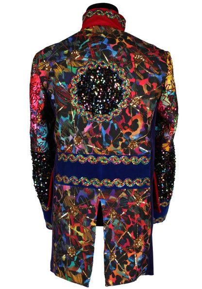 Veste de carnaval homme style Fiesta Carnavale multicolore haut de gamme