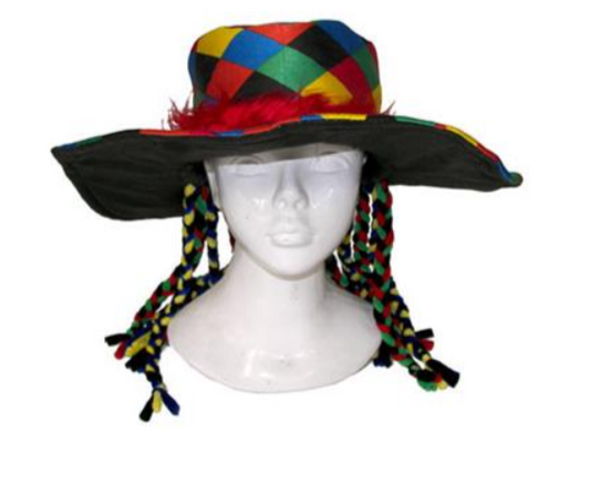 Chapeau clown avec cheveux