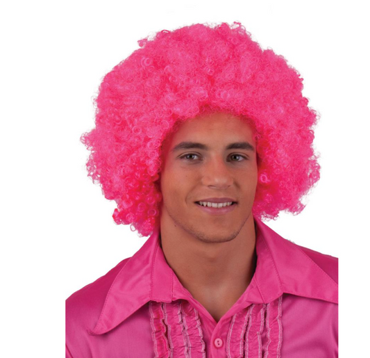 Perruque disco rose