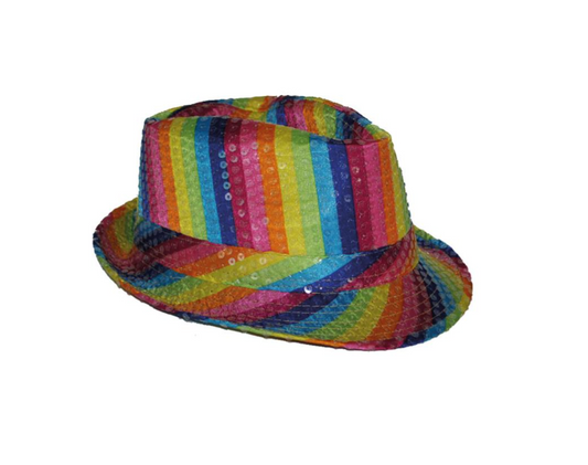 Chapeau paillettes multicolors