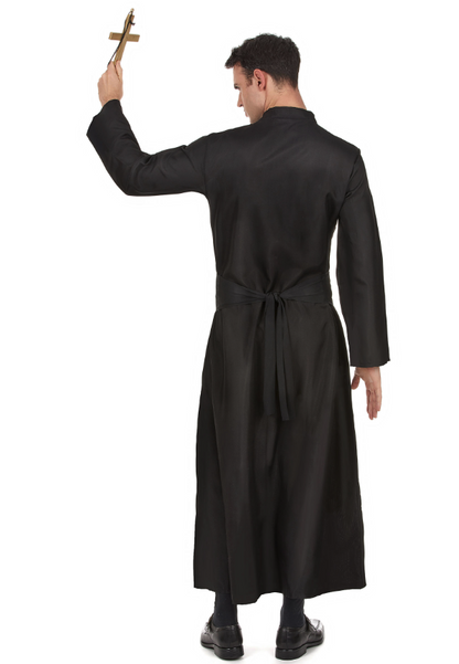 Déguisement prêtre avec col blanc homme