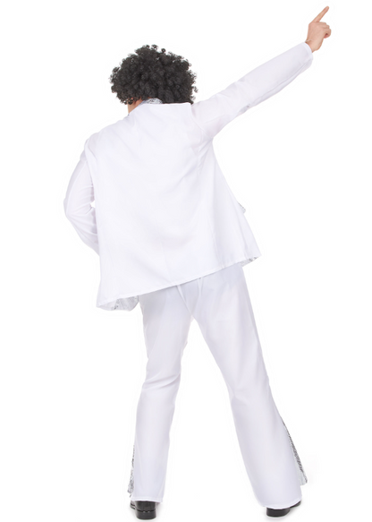 Déguisement disco homme blanc et argent