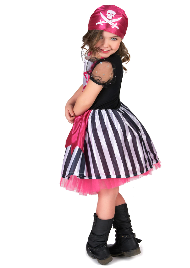 Déguisement pirate robe rose fille