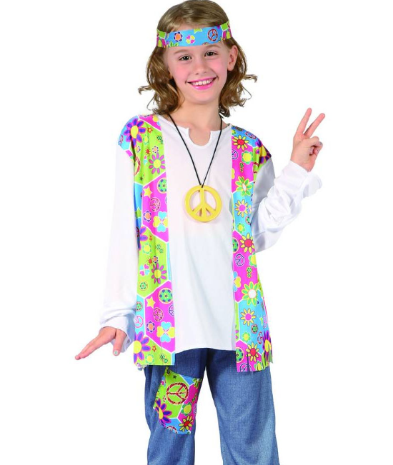 Déguisement hippie gilet à franges fille
