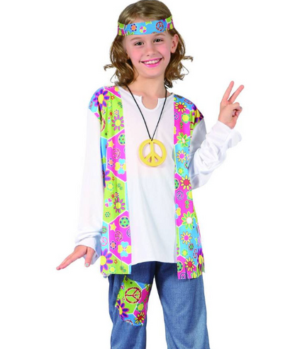 Déguisement hippie gilet à franges fille
