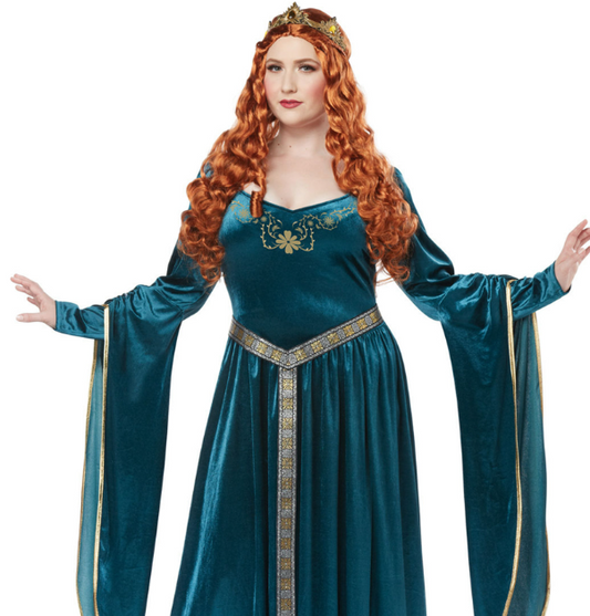 Déguisement princesse médiévale bleue grande taille femme