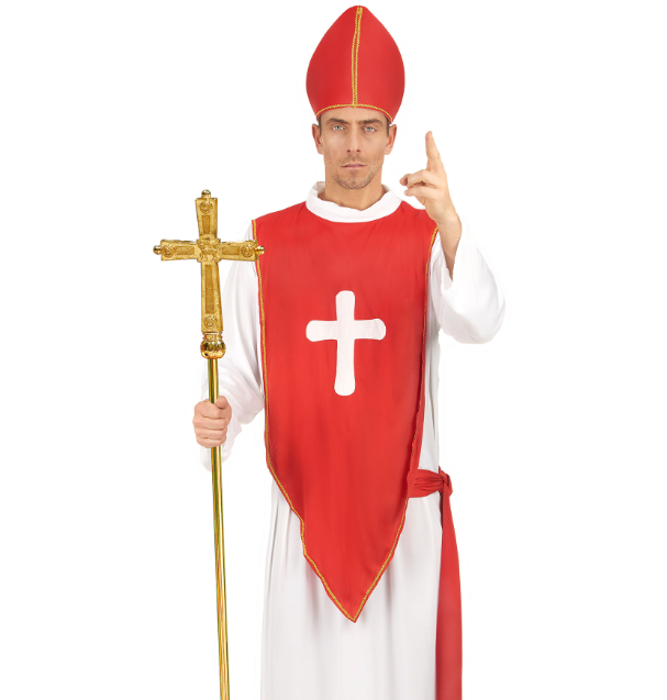 Déguisement cardinal rouge et blanc homme