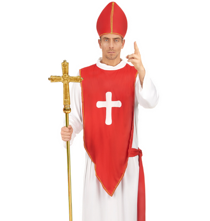 Déguisement cardinal rouge et blanc homme