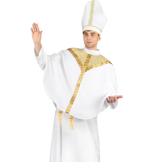 Déguisement évêque blanc homme