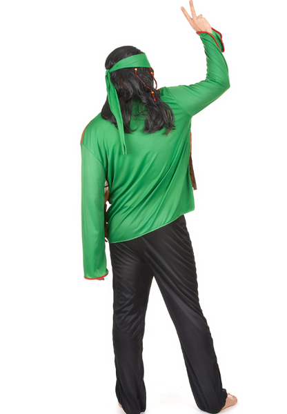 Déguisement hippie homme vert et noir