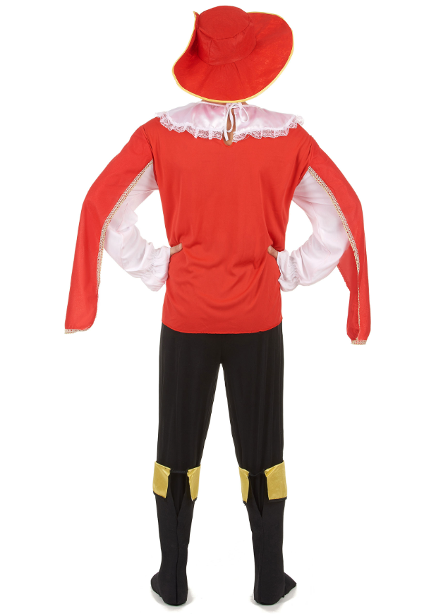 Déguisement mousquetaire rouge et noir homme