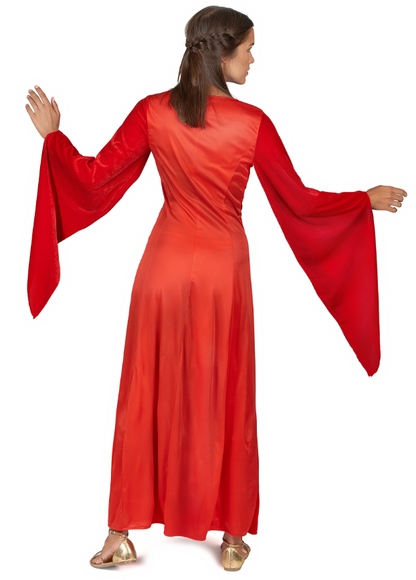 Déguisement médiéval rouge effet velours femme