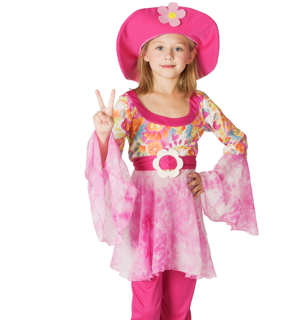 Déguisement hippie rose fille