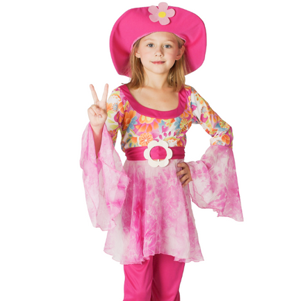 Déguisement hippie rose fille