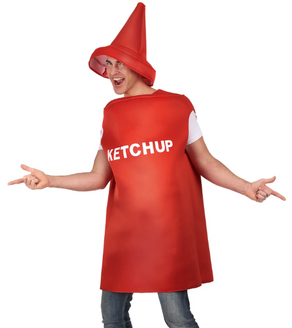 Déguisement pot de ketchup adulte