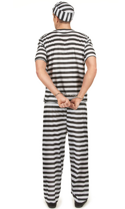 Déguisement prisonnier noir et blanc homme