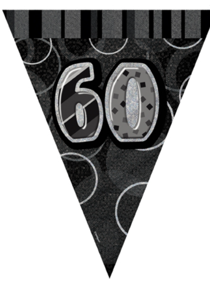 Guirlande Fanions gris Age 60 ans