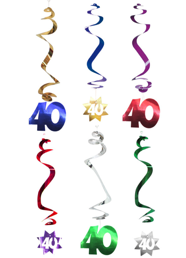 Décorations à suspendre spirale 40 ans