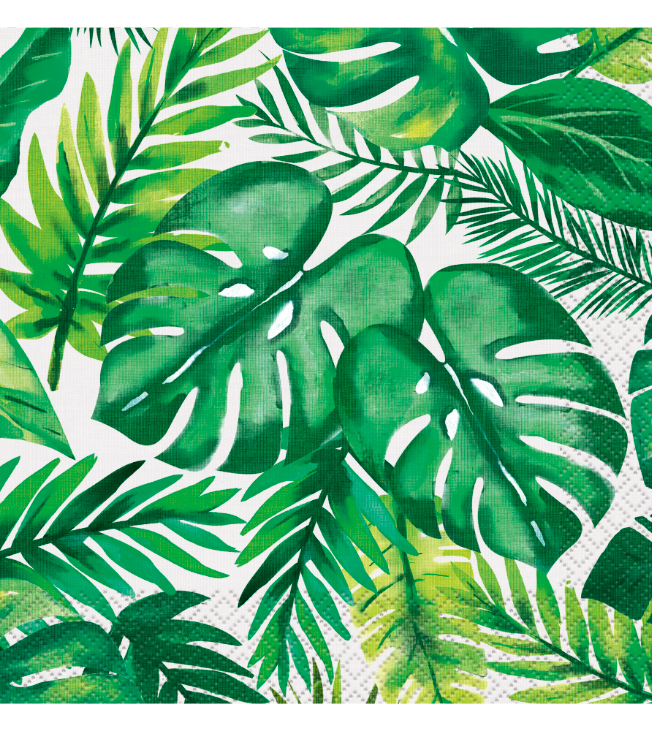 Serviettes en papier Palm Tropical Luau 33 x 33 cm