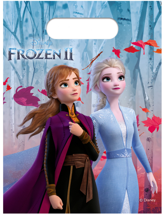 Sacs cadeaux en plastique La Reine des Neiges 2™ 23 x 16,5 cm